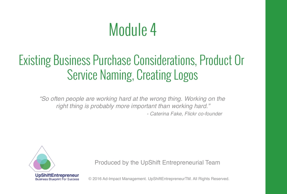 Module 4 How to create a business name, logo & slogan