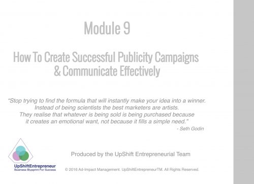 Module 9 how to create successful publicity campaigns